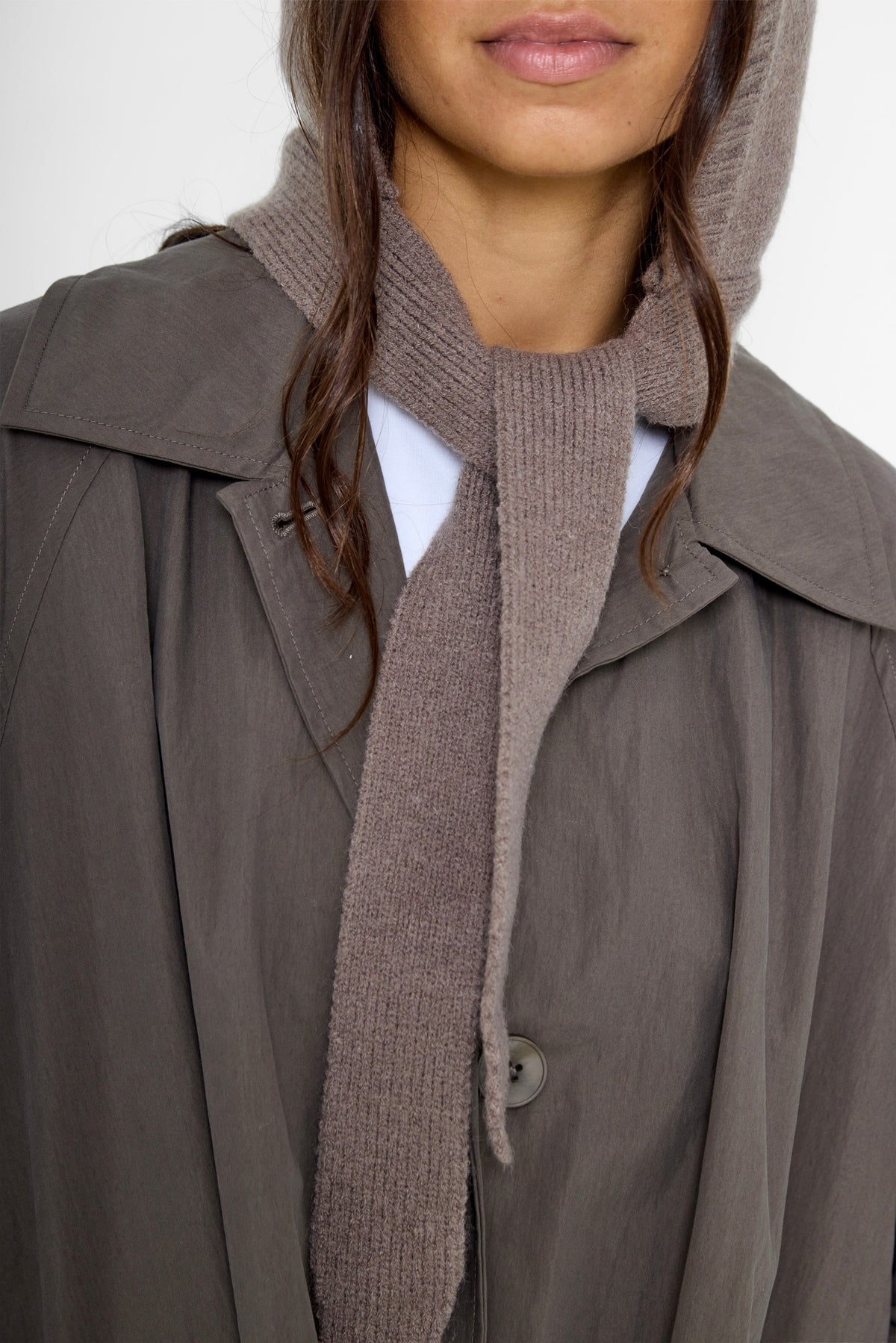Chunky Ties Knitted Bonnet in Taupe - Bonnet - My Accessories London