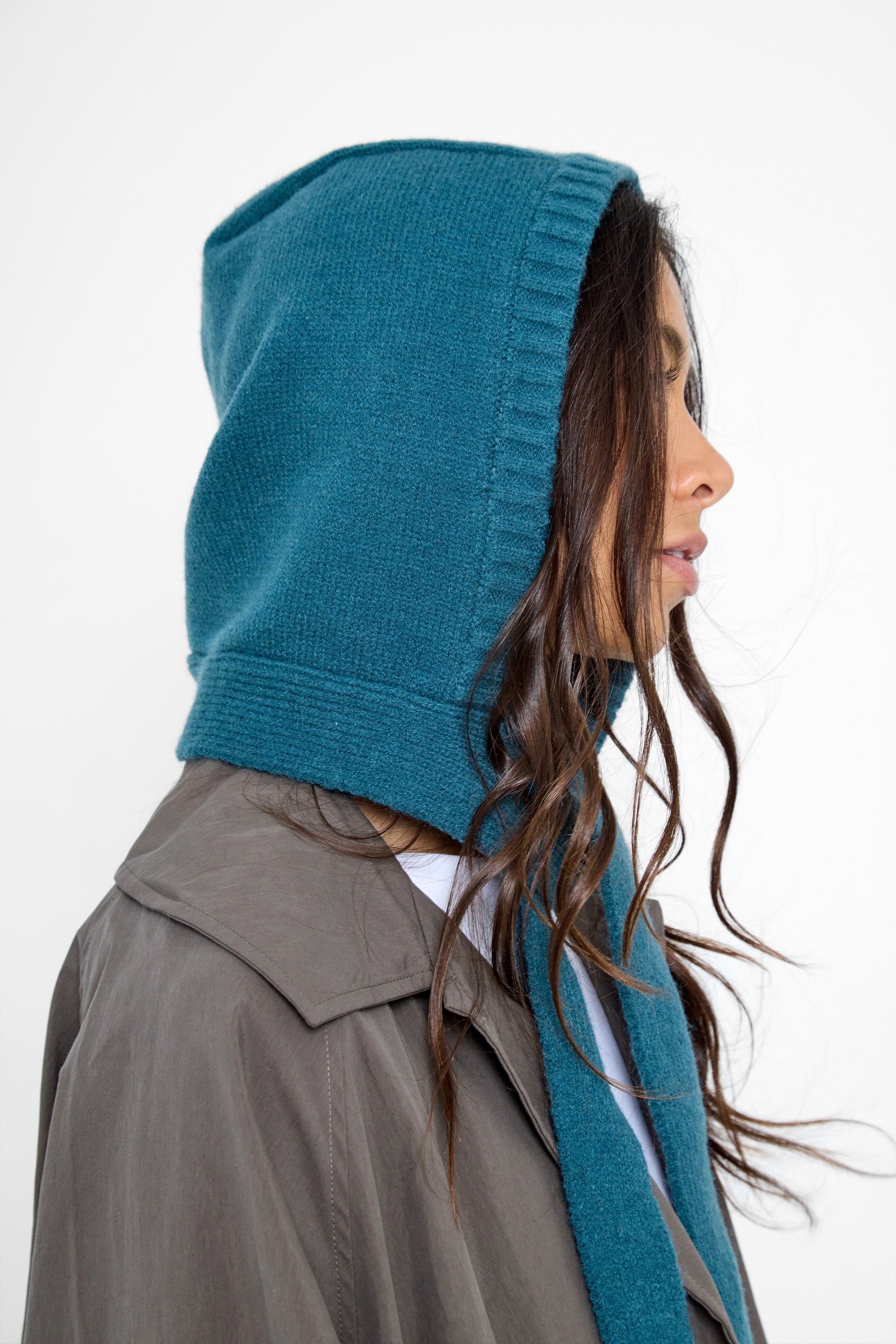 Chunky ties Knitted Bonnet in Teal - Bonnet - My Accessories London