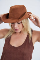 Corduroy Cowboy Hat in Rust - Cowboy Hat - My Accessories London