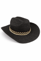 Cowboy Hat in Black with Pattern Trim - Cowboy Hat - My Accessories London