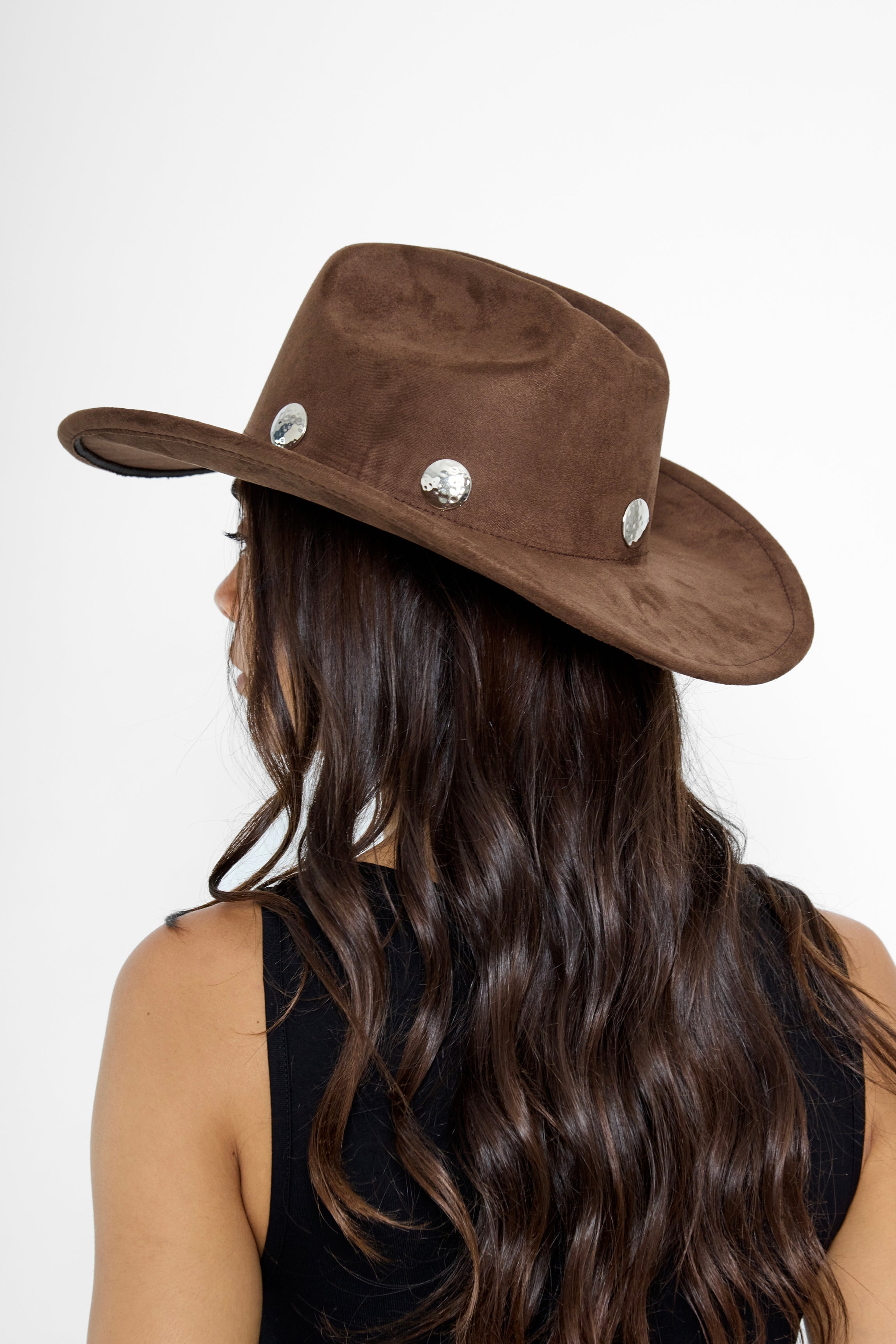 Cowboy Hat in Brown with Silver Studs - Cowboy Hat - My Accessories London