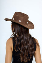 Cowboy Hat in Brown with Silver Studs - Cowboy Hat - My Accessories London