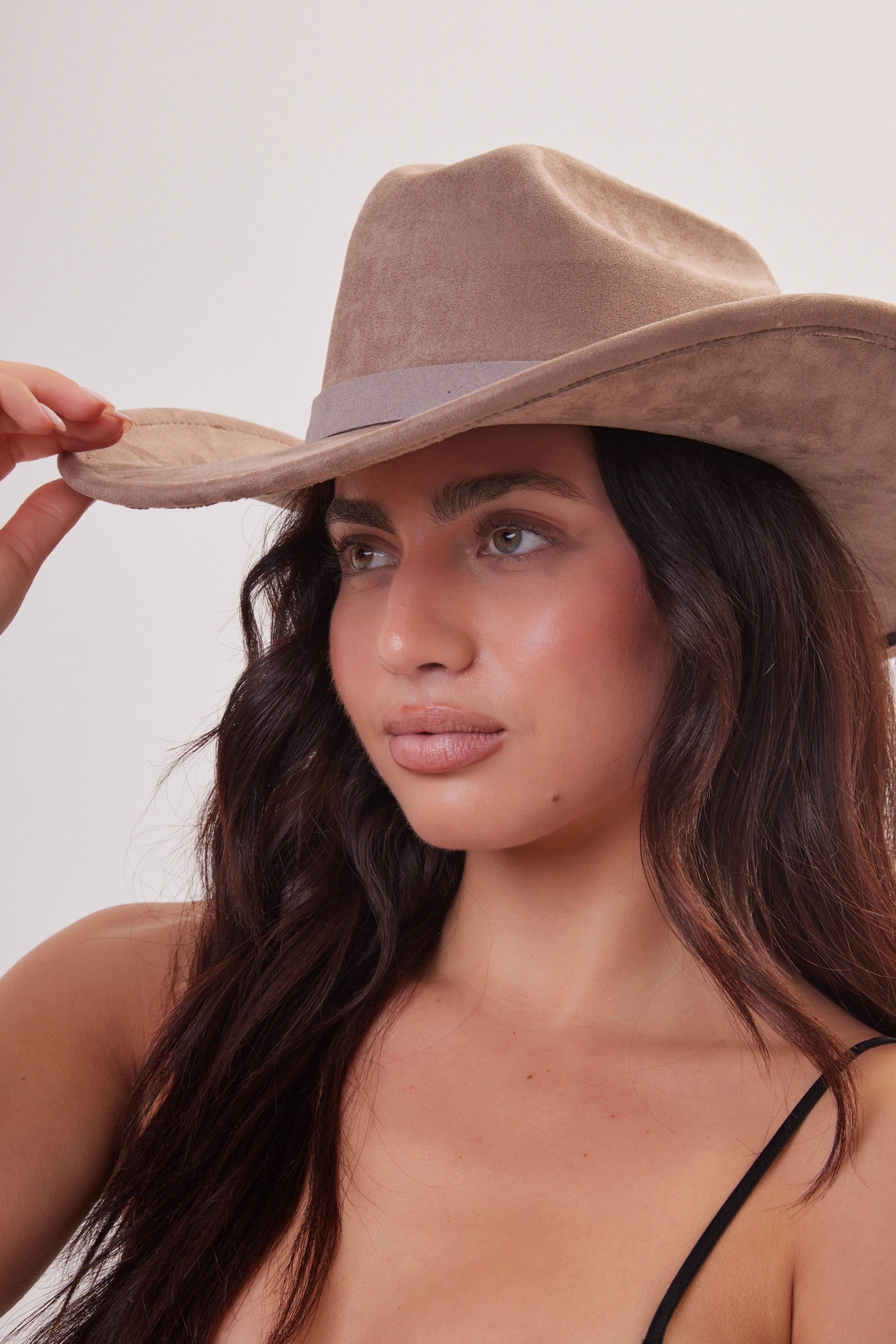 Cowboy Hat in Taupe Stone Grey - Cowboy Hat - My Accessories London