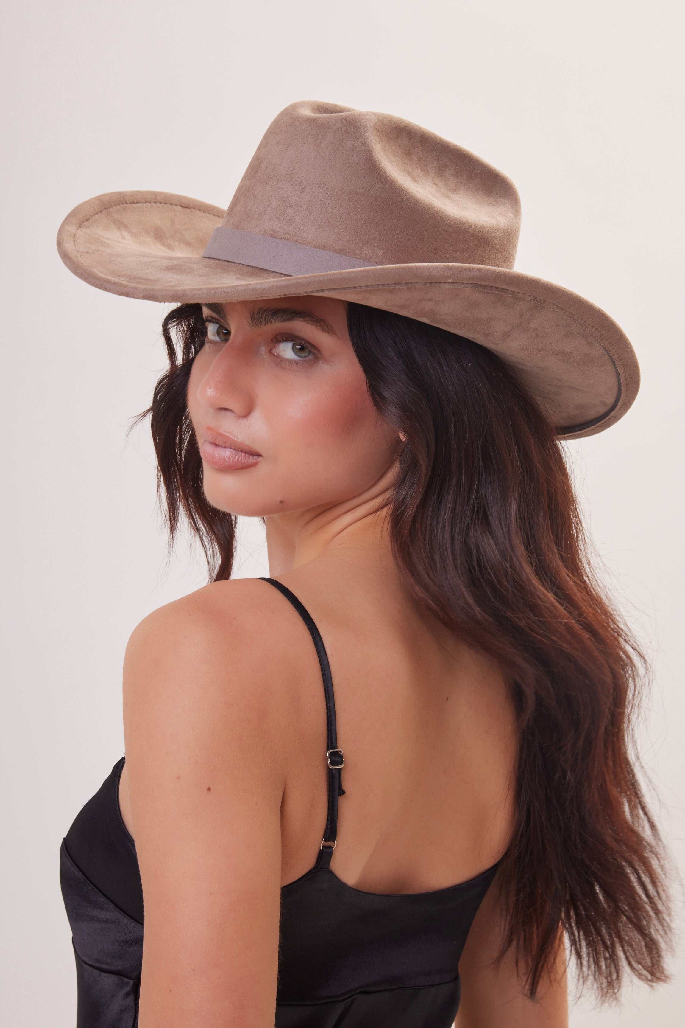 Cowboy Hat in Taupe Stone Grey - Cowboy Hat - My Accessories London