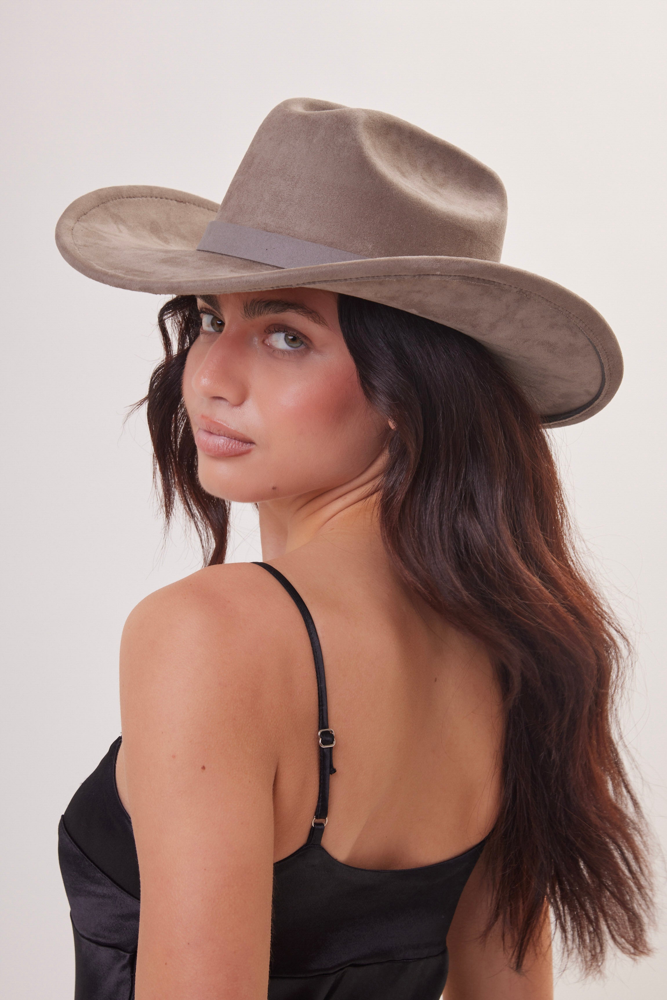 Cowboy Hat in Taupe Stone Grey - Cowboy Hat - My Accessories London