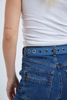 Denim Eyelet Belt in Blue - Belts - My Accessories London