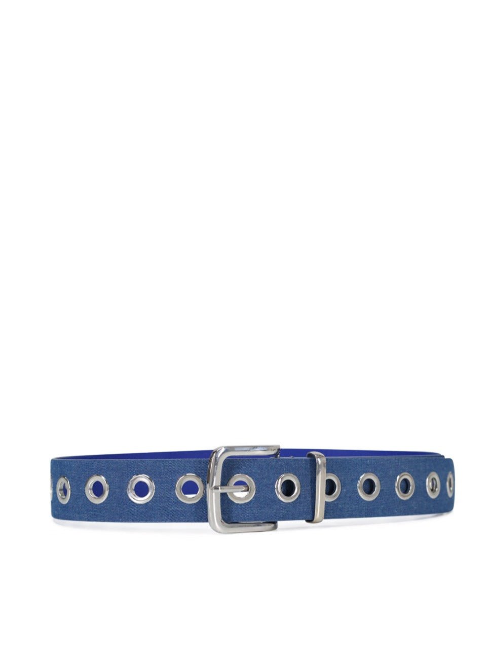 Denim Eyelet Belt in Blue - Belts - My Accessories London