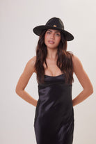Fedora in Black with Gold Studs - Fedora - My Accessories London