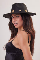 Fedora in Black with Gold Studs - Fedora - My Accessories London