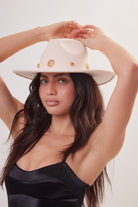 Fedora in Cream with Gold Studs - Fedora - My Accessories London