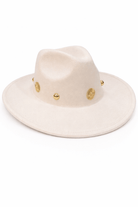 Fedora in Cream with Gold Studs - Fedora - My Accessories London
