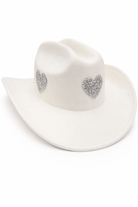 Festival Hearts Patches Cowboy Hat in Off White - Cowboy Hat - My Accessories London