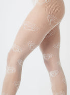 Fishnet Heart Tights in White - Tights - My Accessories London