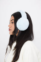 Fluffy Faux-Fur Earmuffs in Baby Blue - Ear Muffs - My Accessories London