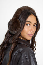 Fluffy Faux-Fur Earmuffs in Brown with Black Tips - Ear Muffs - My Accessories London