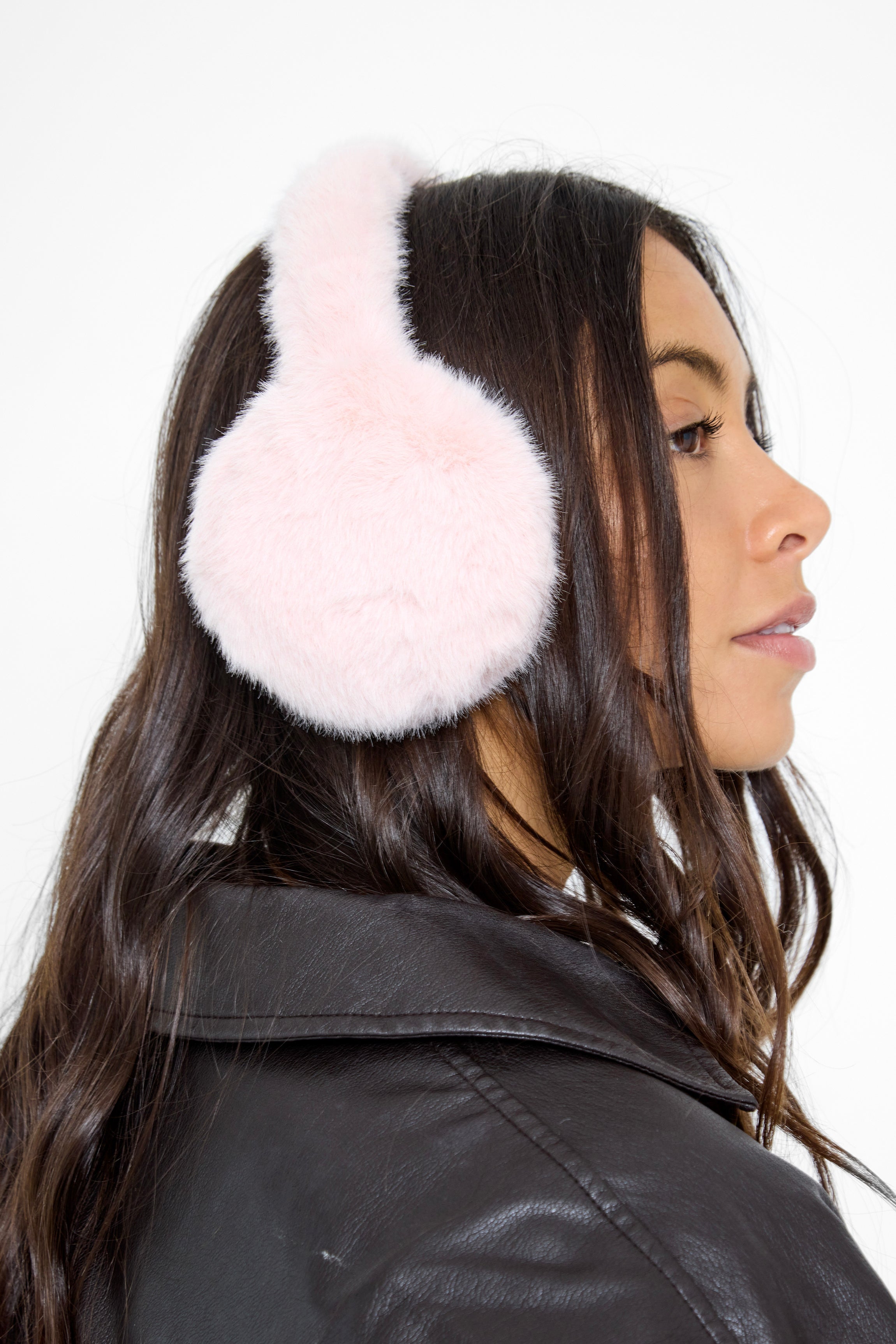 Fluffy Faux-Fur Earmuffs in Pastel Pink - Ear Muffs - My Accessories London