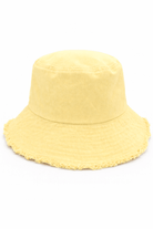 Frayed Edge Denim Bucket Hat in Yellow - Bucket Hat - My Accessories London