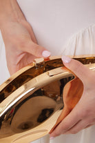 Hammered Metal Clutch Bag in Gold - Clutch Bag - My Accessories London
