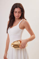 Hammered Metal Clutch Bag in Gold - Clutch Bag - My Accessories London