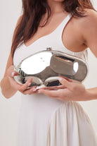 Hammered Metal Clutch Bag in Silver - Clutch Bag - My Accessories London