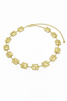 Hammered Square Chain Belt in Gold - Chain Belt - My Accessories London