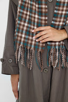 Heritage Check Woven Scarf in Brown and Teal - Scarves - My Accessories London