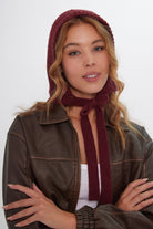 Knitted Bonnet in Burgundy - Bonnet - My Accessories London