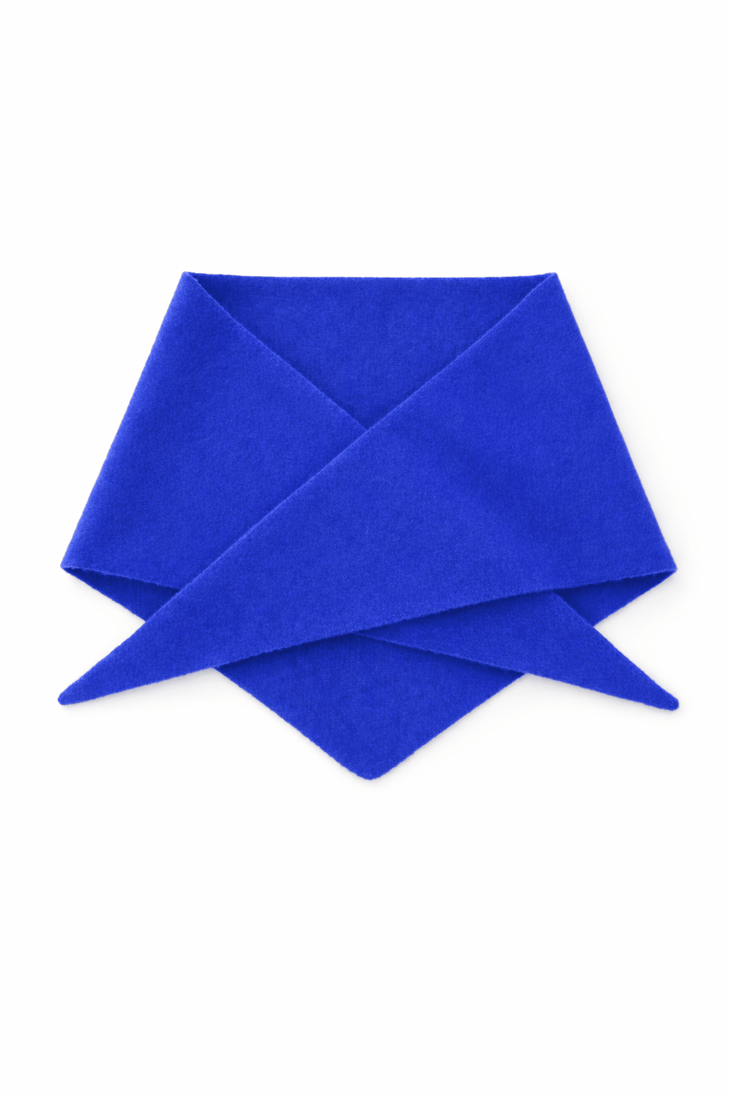 Packshot image of a Knitted Triangle Scarf in Cobalt Blue - My Accessories London