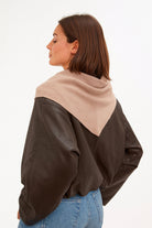 Knitted Triangle Scarf in Light Brown - Scarves - My Accessories London