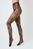 Lace Floral Fishnet Tights in Black - Tights - My Accessories London