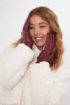 Leather Look Touch Screen Gloves in Red - Gloves - My Accessories London