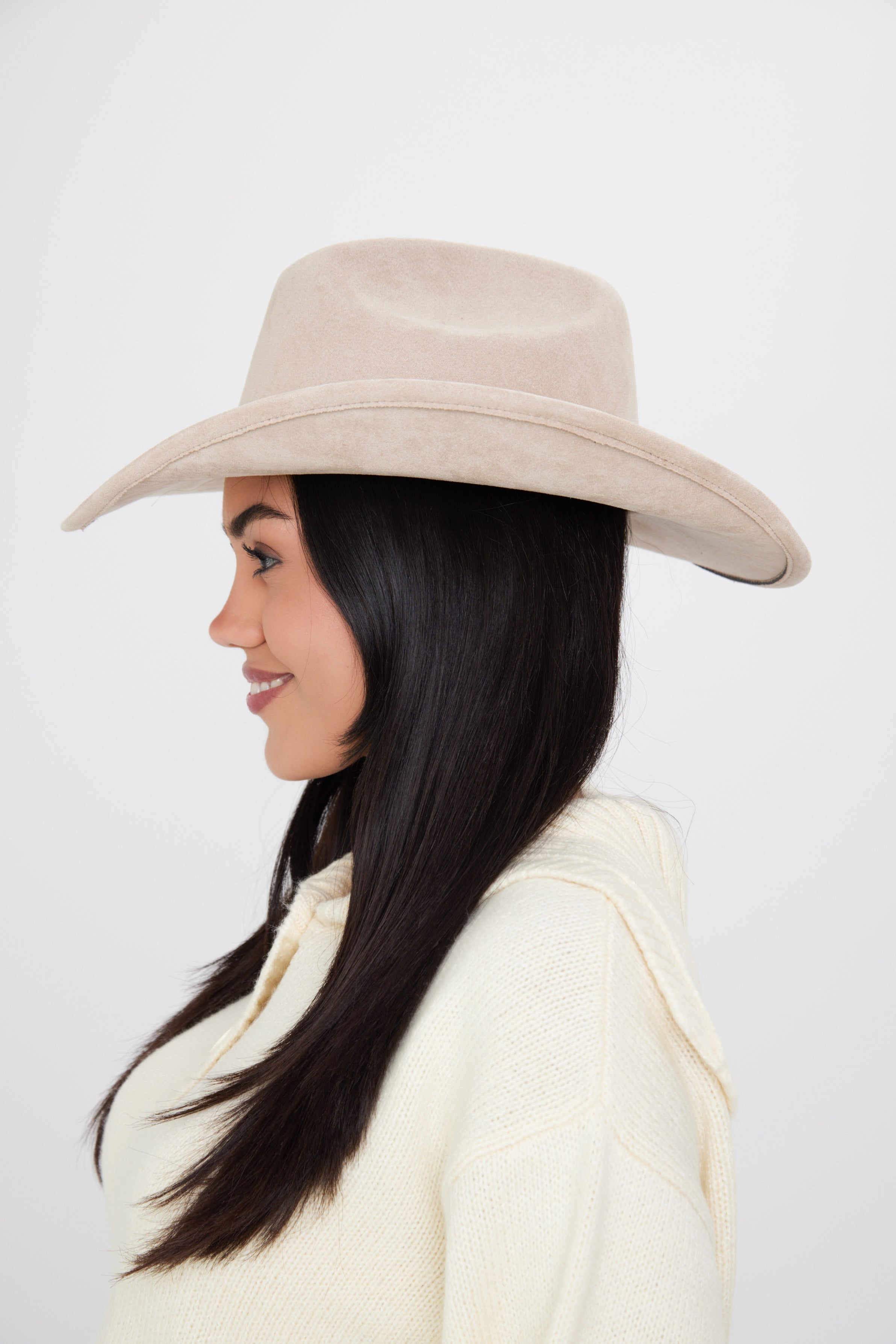 Light Brown Faux Suede Cowboy Hat - Cowboy Hat - My Accessories London