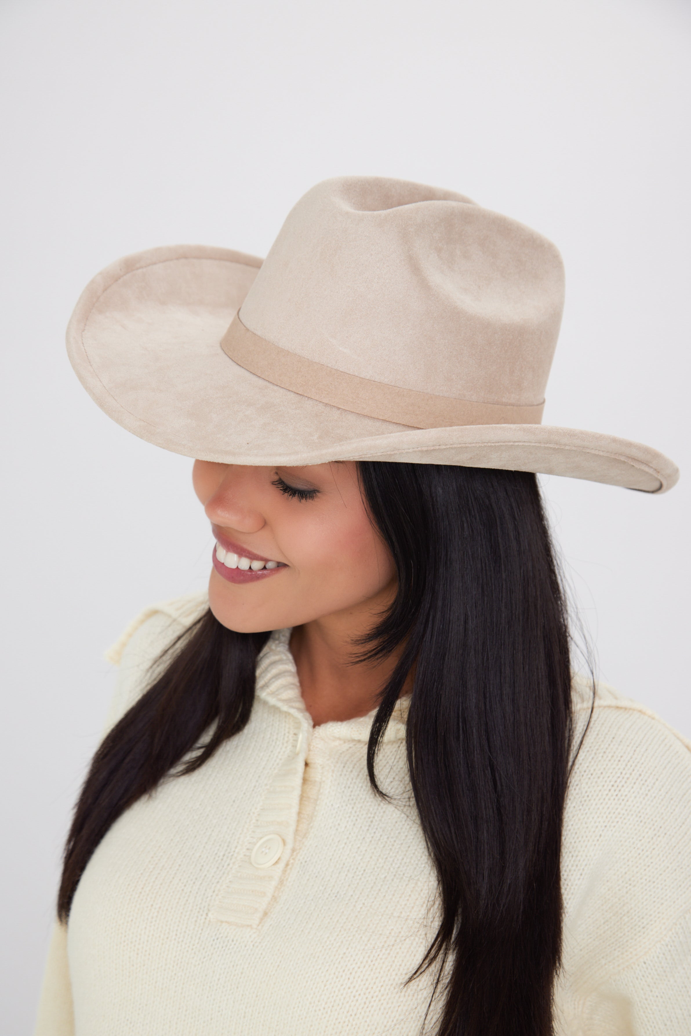 Light Brown Faux Suede Cowboy Hat - Cowboy Hat - My Accessories London