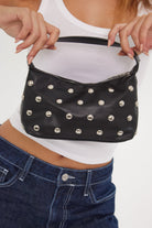 Mini Studded Handheld Bag in Black and Silver - Mini Bag - My Accessories London