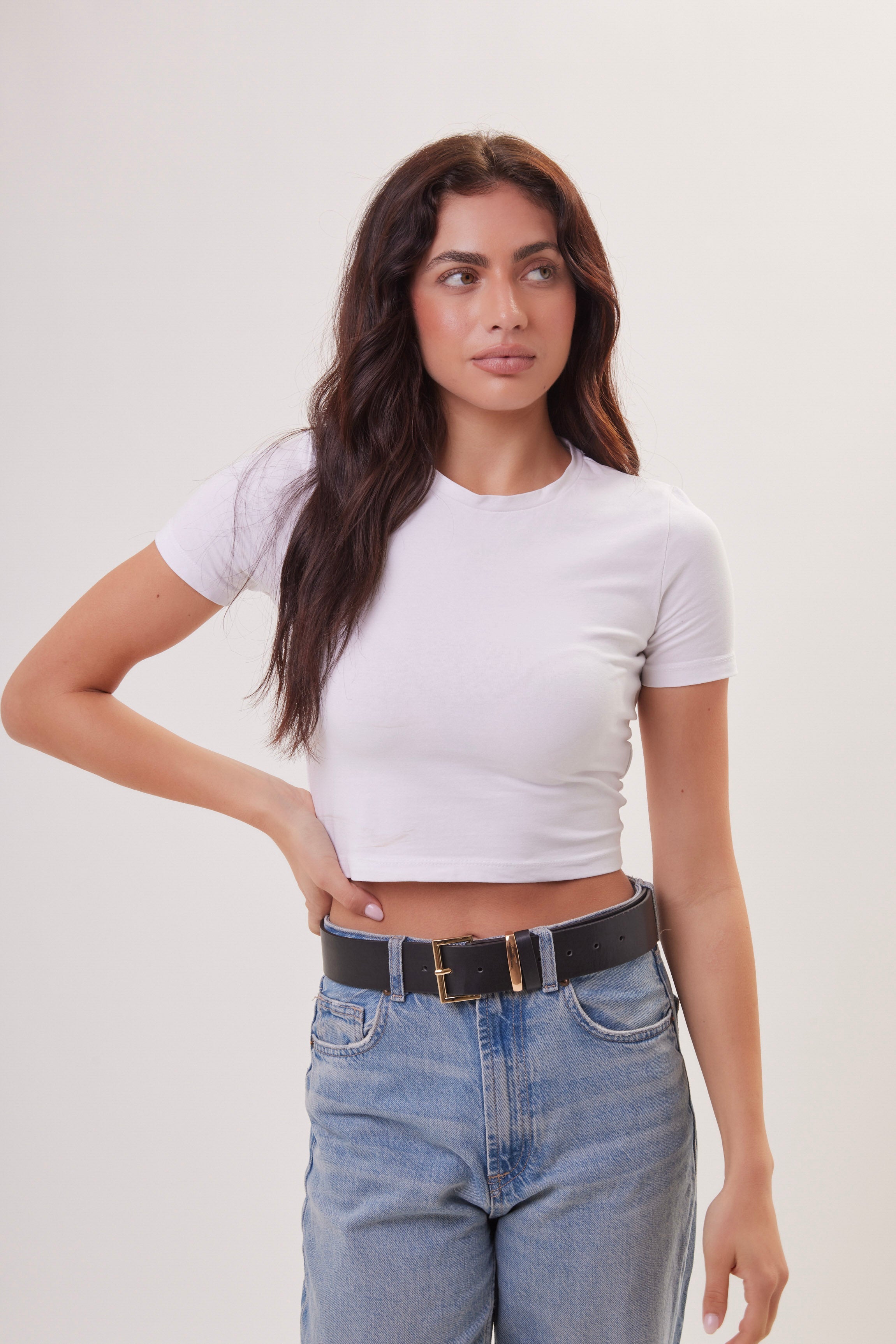 Minimal Rectangle Belt in Black and Gold - Belts - My Accessories London