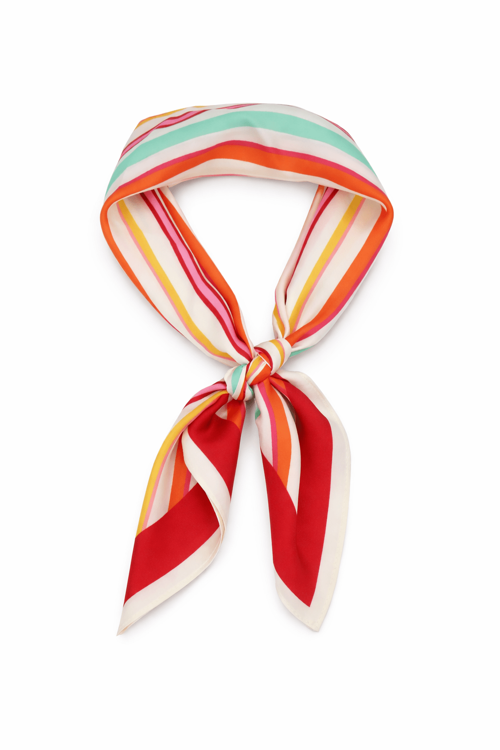 Multicoloured Bright Striped Satin Neck Tie - Neck Tie - My Accessories London