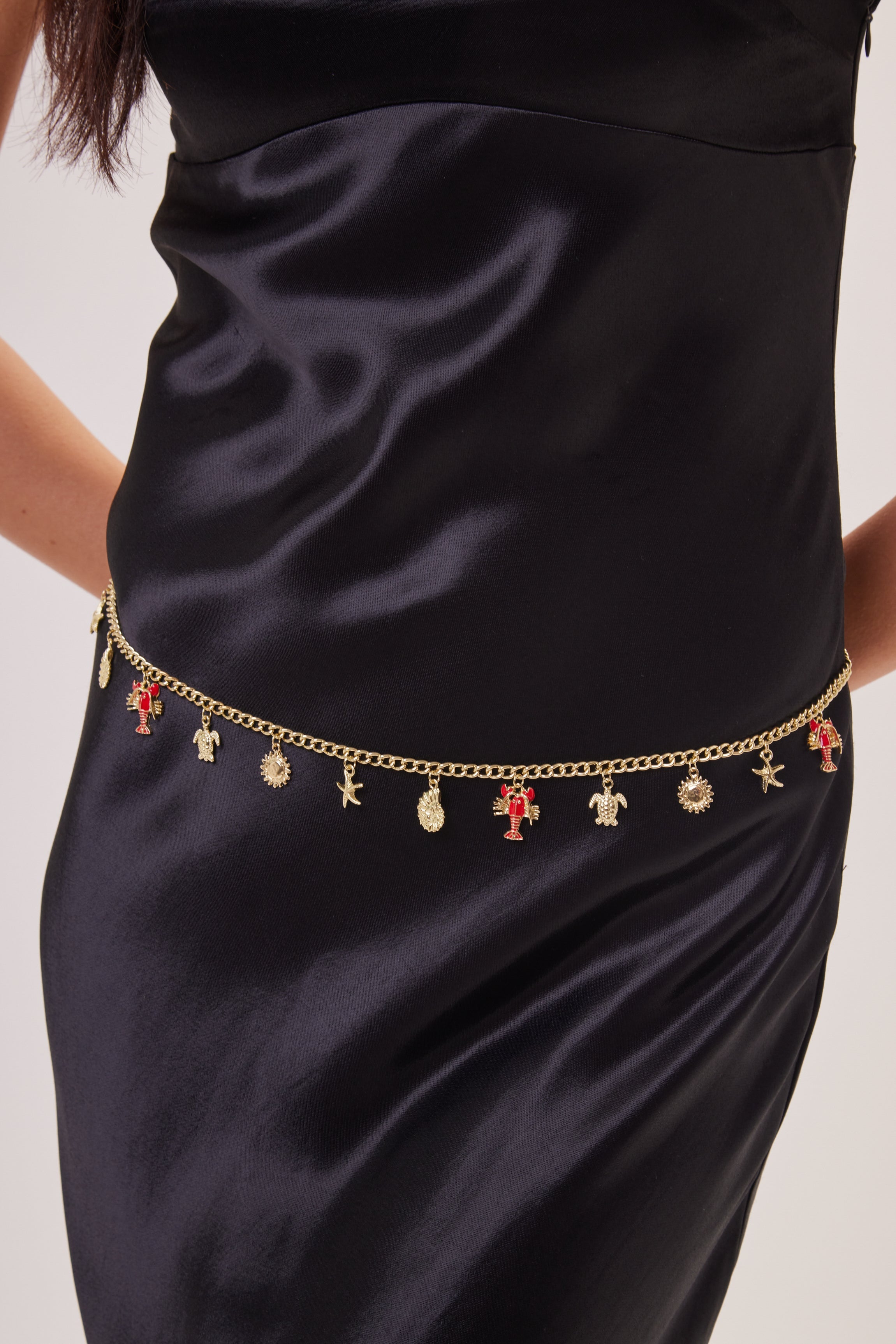 Nautical Shell Starfish Charm Chain Belt in Gold - Chain Belt - My Accessories London