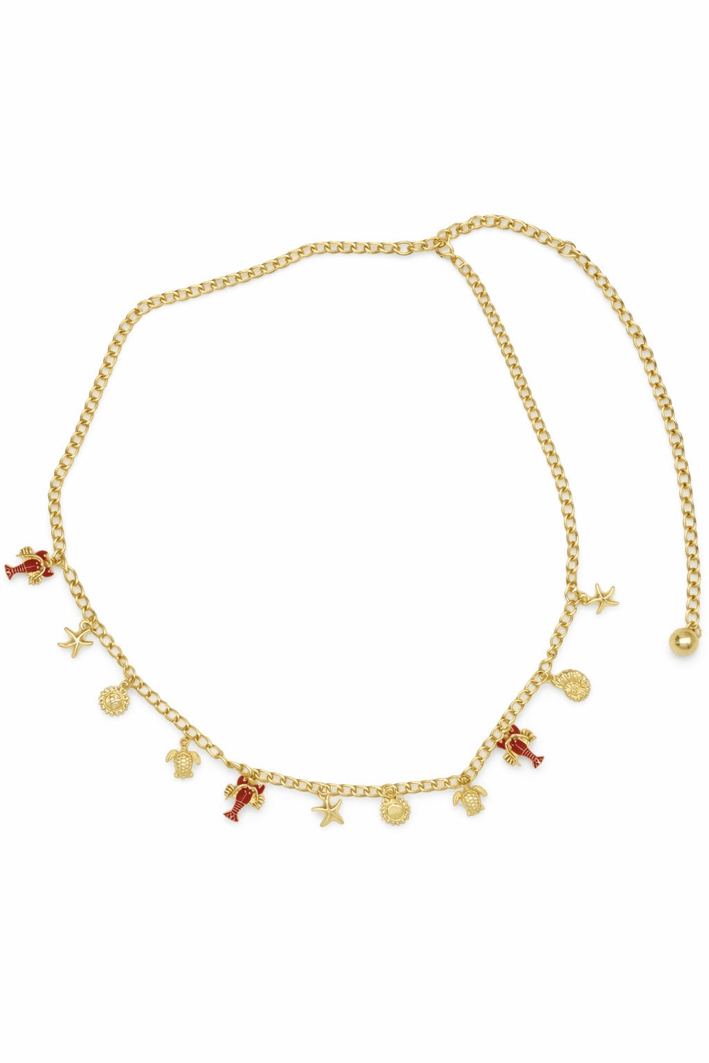 Nautical Shell Starfish Charm Chain Belt in Gold - Chain Belt - My Accessories London