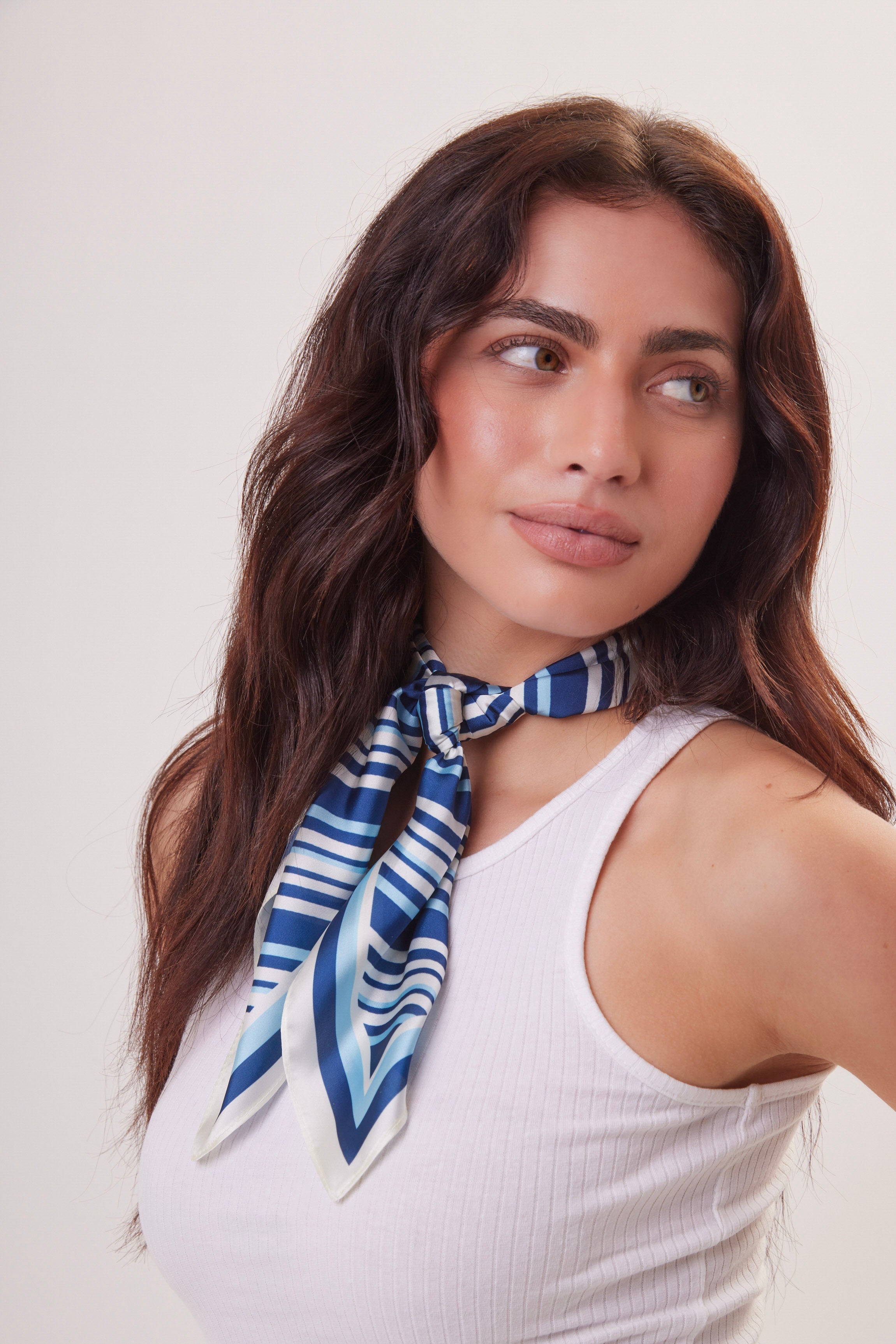 Nautical Striped Neck Tie in Blue and Cream - Neck Tie - My Accessories London