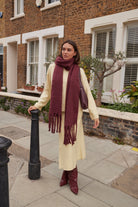 Oversized Chunky Blanket Scarf in Burgundy - Scarves - My Accessories London