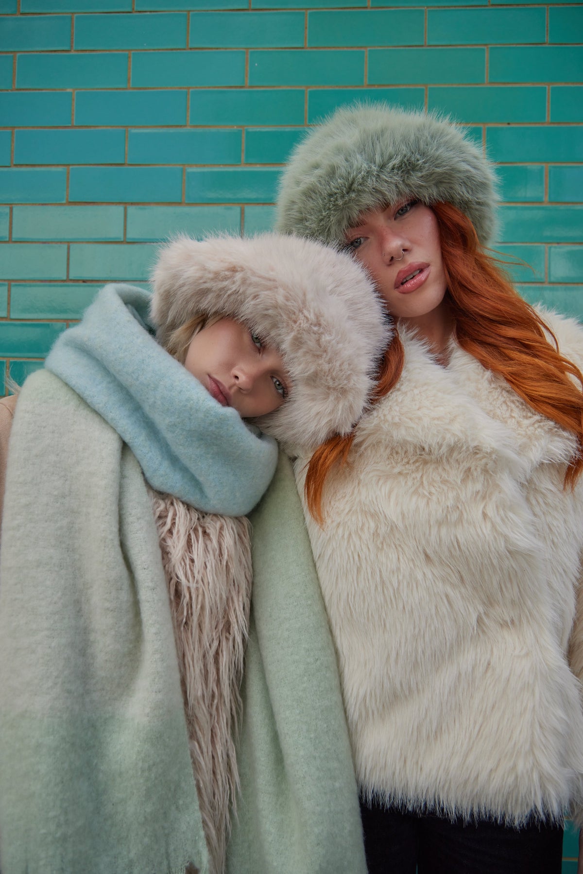 Oversized Fluffy Fur Bucket Hat in Cream - Bucket Hat - My Accessories London
