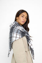 Oversized Triangle Scarf in Check - Triangle Scarf - My Accessories London