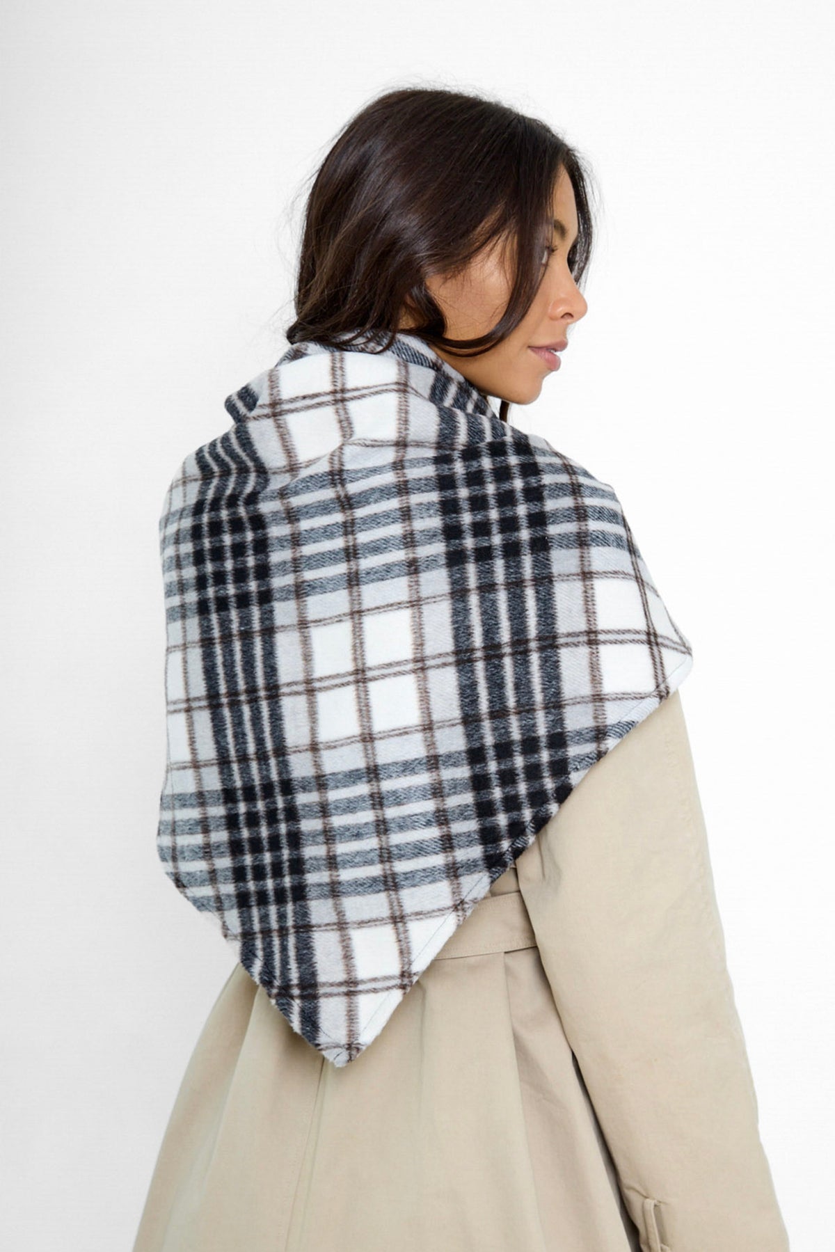 Oversized Triangle Scarf in Check - Triangle Scarf - My Accessories London