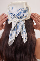 Paisley Neck - tie Bandana in Cream and Blue - Neck Tie - My Accessories London