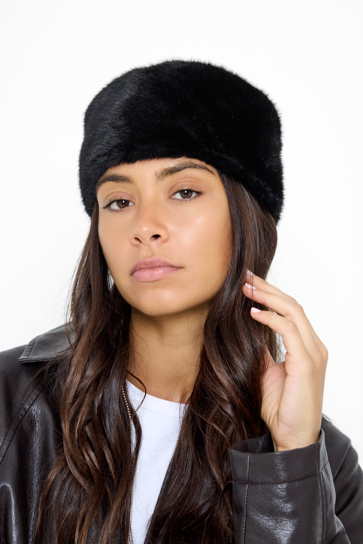 Pillbox Fur Hat in Black - Bucket Hat - My Accessories London