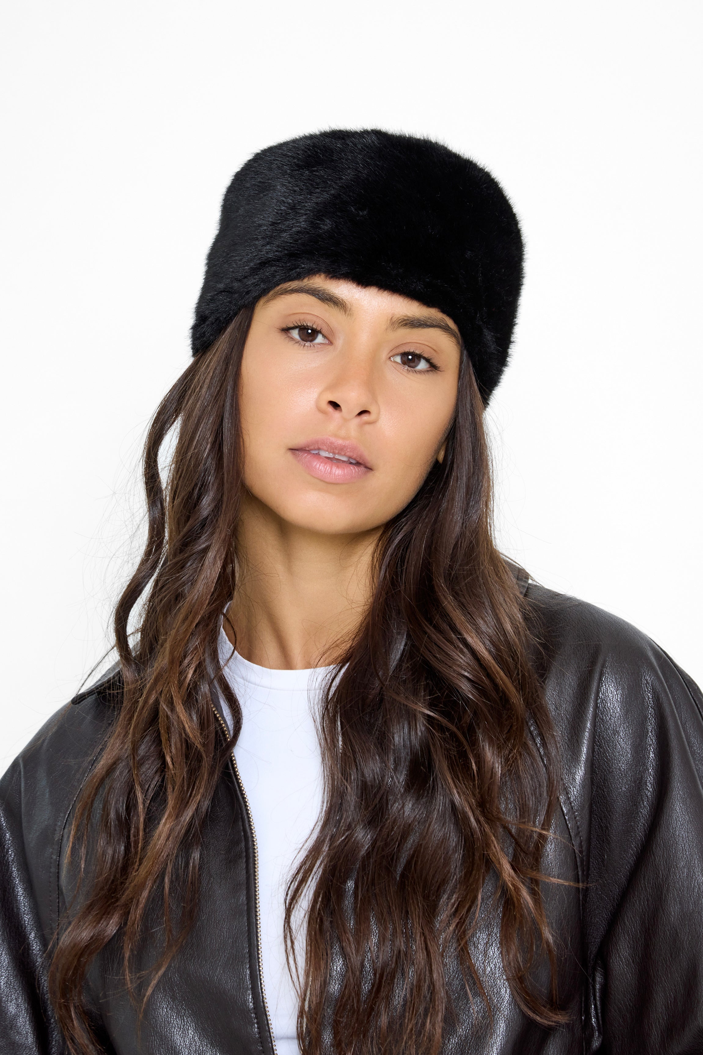 Pillbox Fur Hat in Black - Bucket Hat - My Accessories London