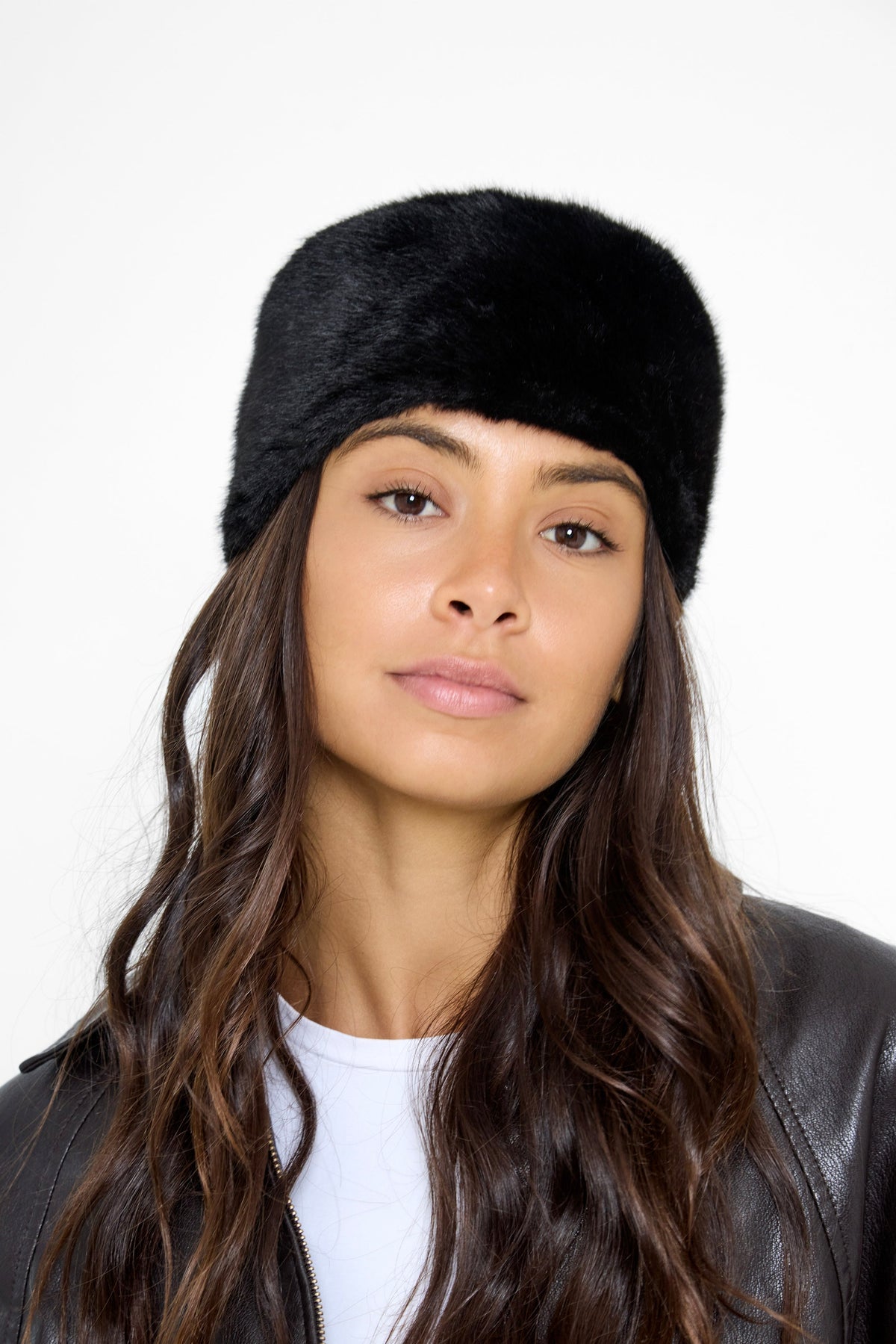 Pillbox Fur Hat in Black - Bucket Hat - My Accessories London