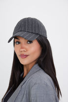 Pinstripe Baseball Cap in Charcoal Grey - Baseball Cap - My Accessories London