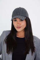 Pinstripe Baseball Cap in Charcoal Grey - Baseball Cap - My Accessories London
