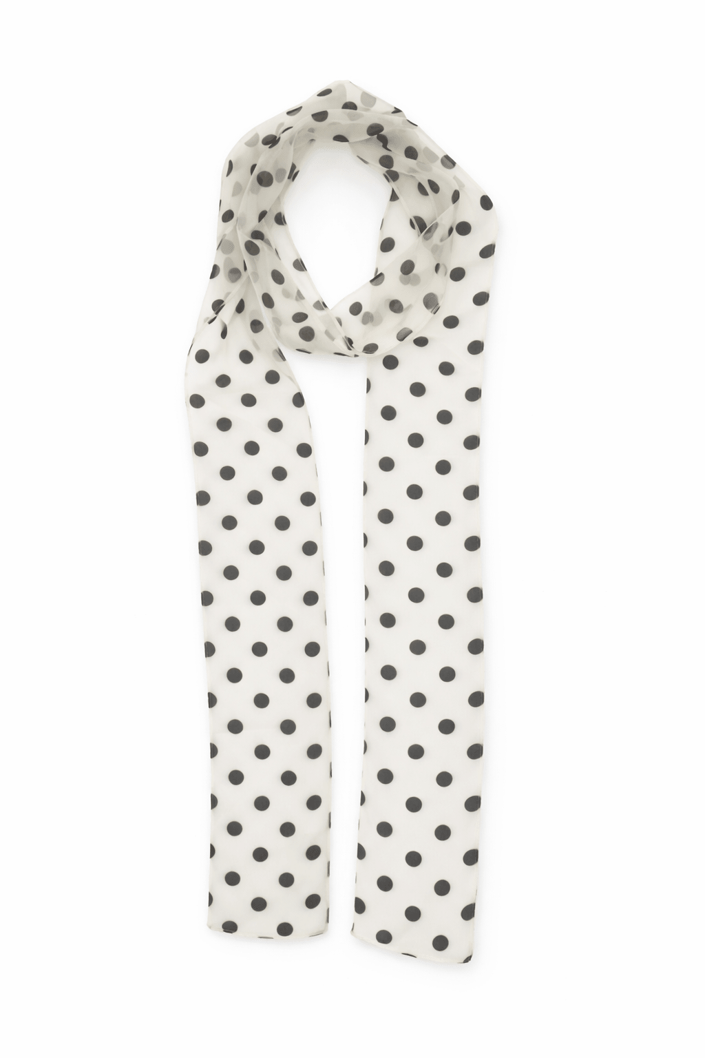 Polka Dot Chiffon Scarf in Cream and Black - Scarves - My Accessories London